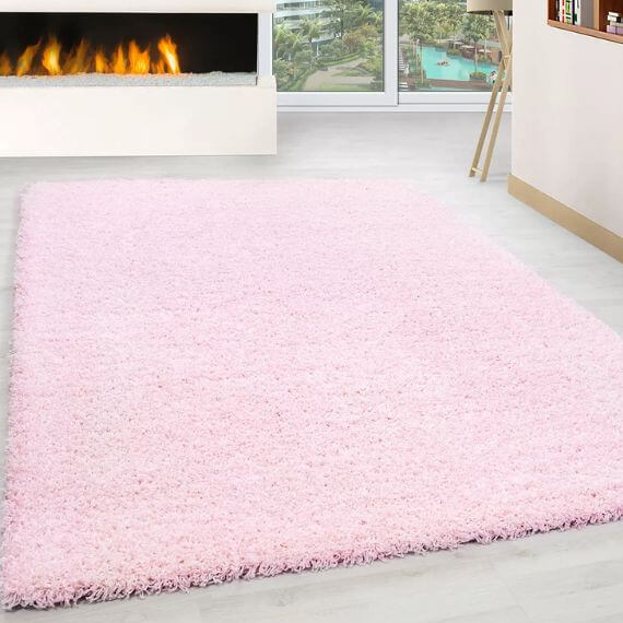 Tapis uni shaggy rectangle Aimee